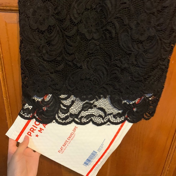 Y2K Charlotte Russe Black Floral Lace Bodycon Dress backless short see thru - Picture 4 of 9